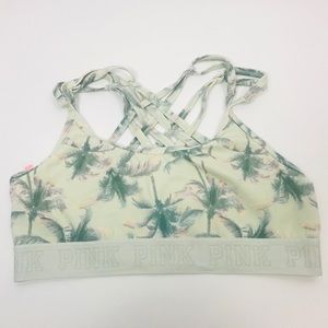 PINK Victoria Secret Palm Print 🌴sport bra Large